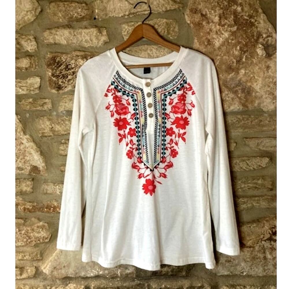 Emery Rose Boho Peasant Top - Size S